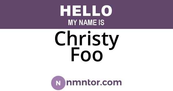 Christy Foo
