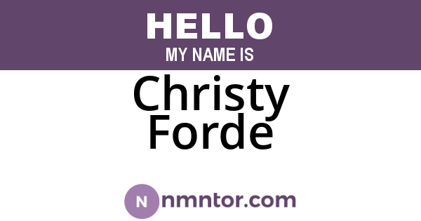 Christy Forde