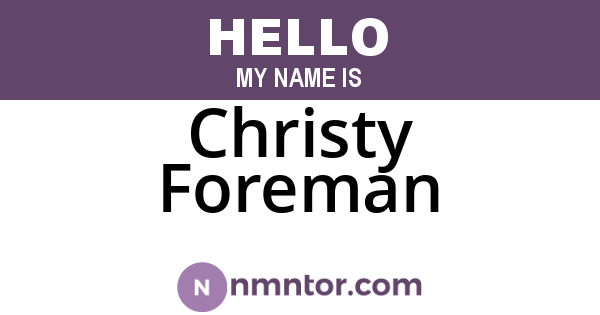 Christy Foreman