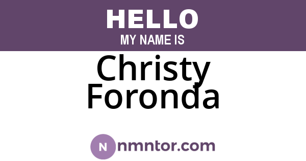Christy Foronda
