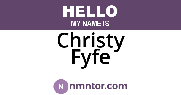 Christy Fyfe