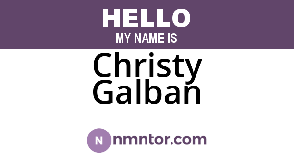 Christy Galban