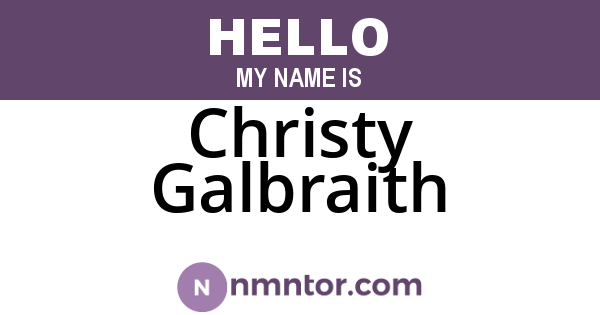 Christy Galbraith