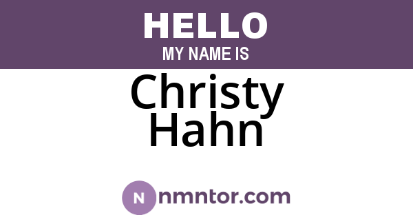 Christy Hahn