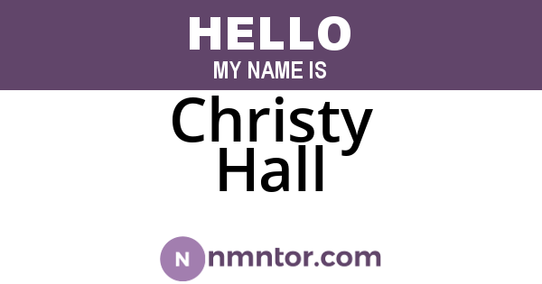 Christy Hall