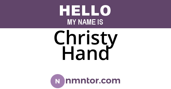 Christy Hand