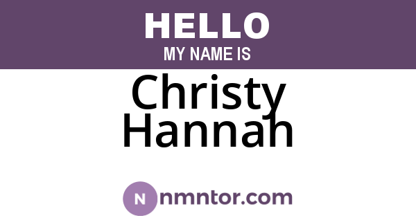 Christy Hannah