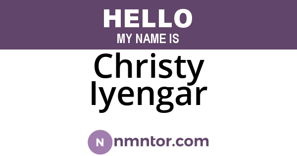 Christy Iyengar