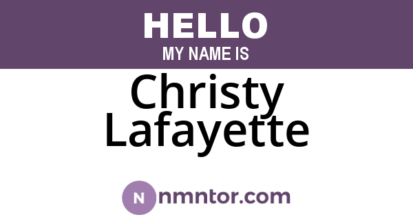 Christy Lafayette