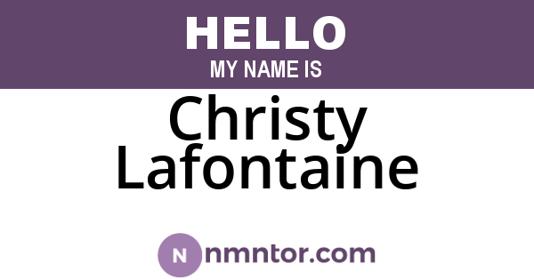 Christy Lafontaine
