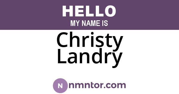 Christy Landry