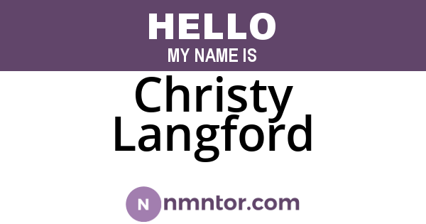 Christy Langford