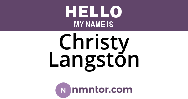 Christy Langston