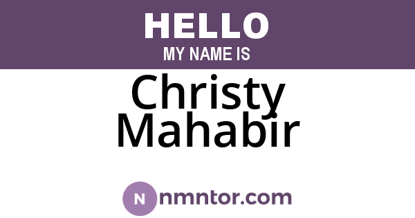Christy Mahabir