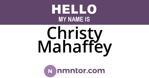 Christy Mahaffey