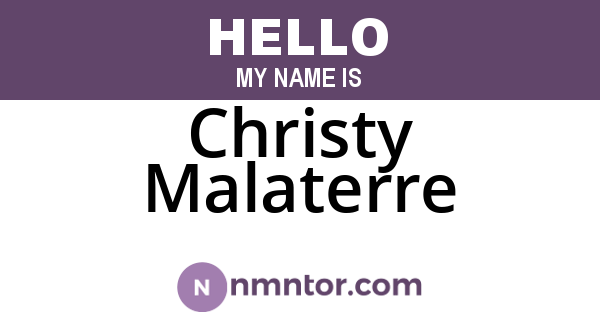 Christy Malaterre