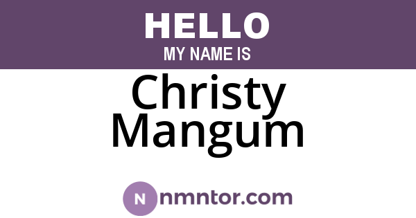 Christy Mangum