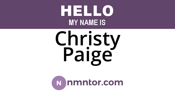Christy Paige