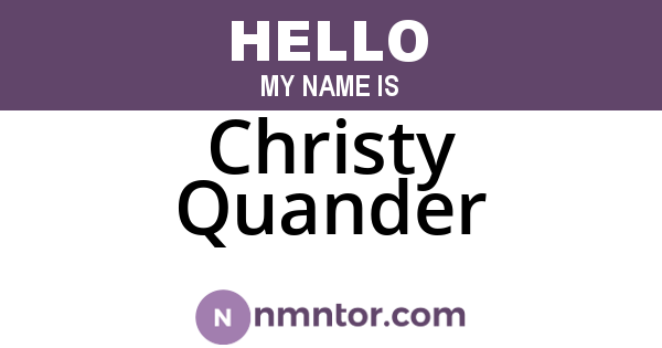 Christy Quander