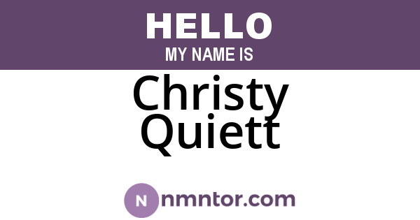 Christy Quiett