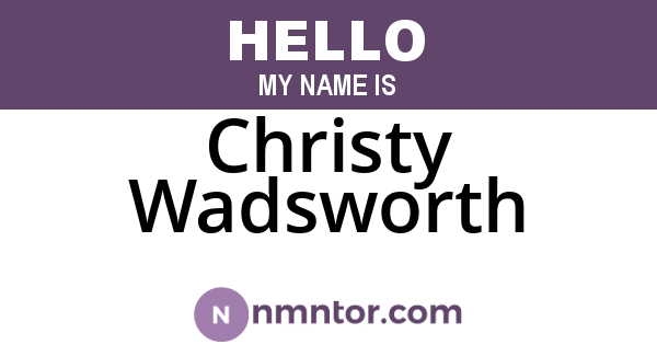 Christy Wadsworth