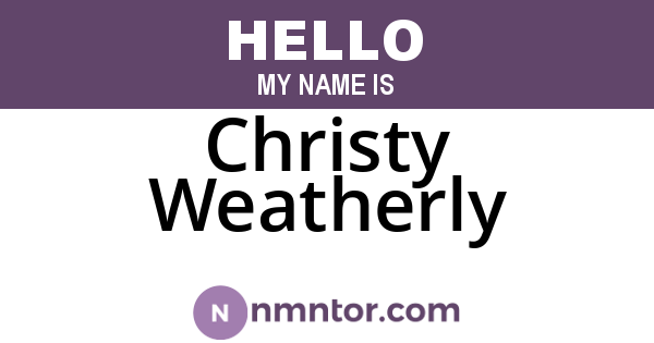 Christy Weatherly