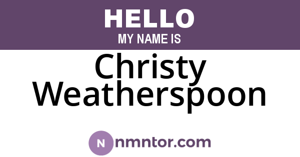 Christy Weatherspoon