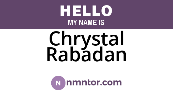 Chrystal Rabadan