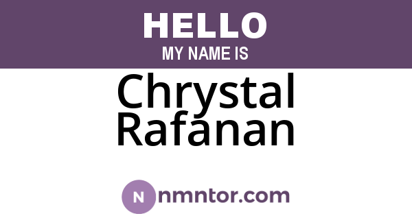Chrystal Rafanan