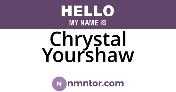 Chrystal Yourshaw