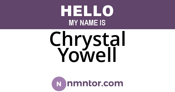 Chrystal Yowell