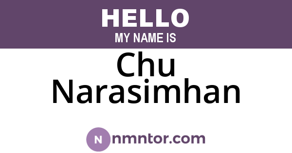 Chu Narasimhan