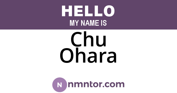 Chu Ohara