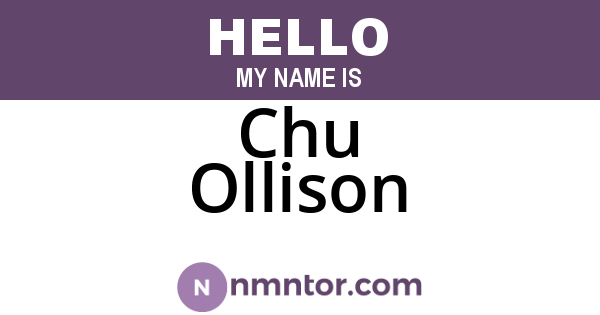 Chu Ollison