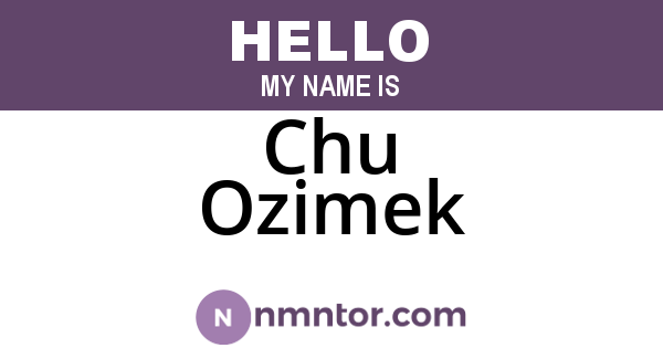 Chu Ozimek