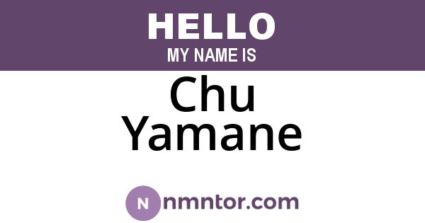 Chu Yamane