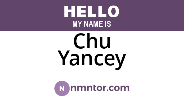 Chu Yancey