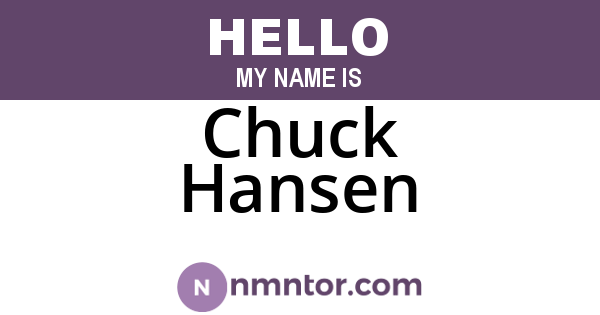 Chuck Hansen