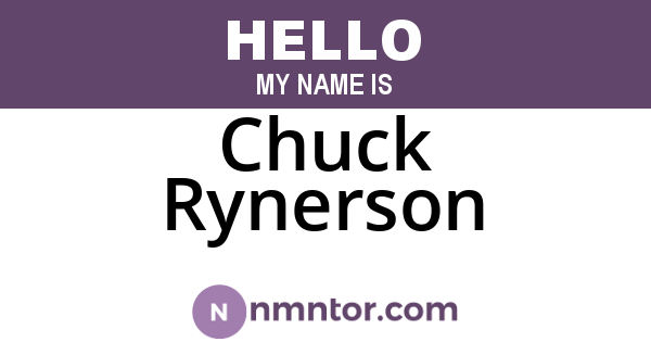 Chuck Rynerson