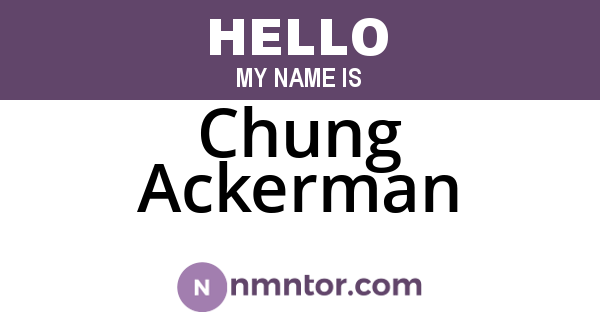 Chung Ackerman
