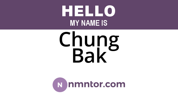 Chung Bak