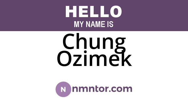 Chung Ozimek