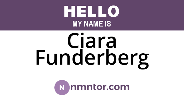 Ciara Funderberg