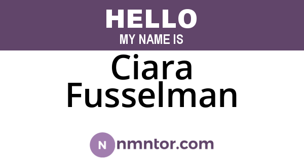 Ciara Fusselman