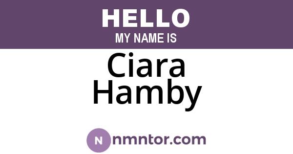 Ciara Hamby