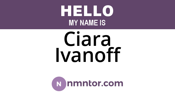 Ciara Ivanoff