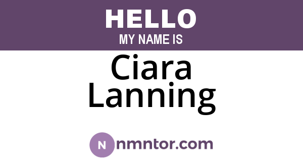 Ciara Lanning