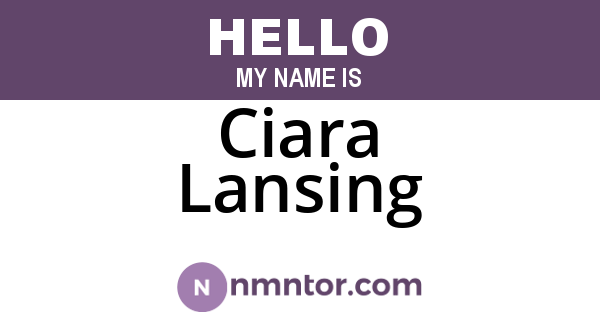 Ciara Lansing