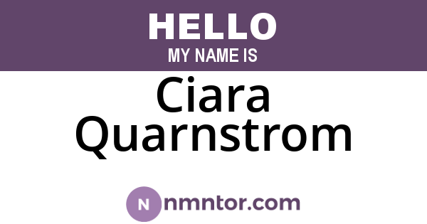 Ciara Quarnstrom
