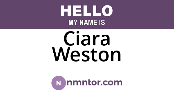 Ciara Weston